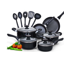 non stick aluminum 15 pcs cookware set induction die casting